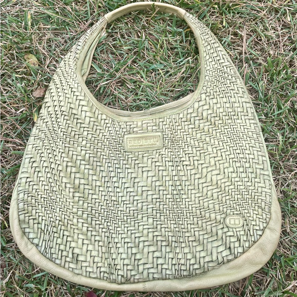 Bed Stu Woven Cream Hobo Bag